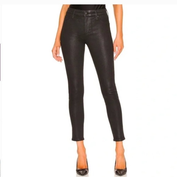 AG JEANS Farrah Skinny Ankle in Luminous Super Black High Rise Sz 25 NEW - Picture 3 of 13
